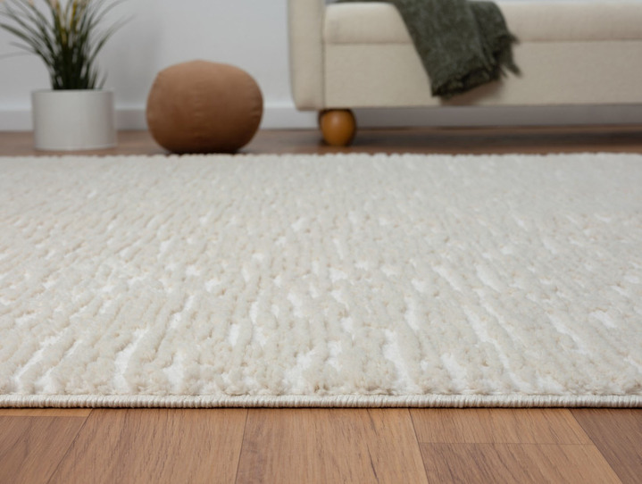 Modern - Pflegeleichte Brücken und Teppiche aus synthetischen Material-Mix, in Größe 276 (Teppich, 190x240 cm) bis 282 (Teppich, 200x290 cm), in Farbe WEISS Ansicht 3