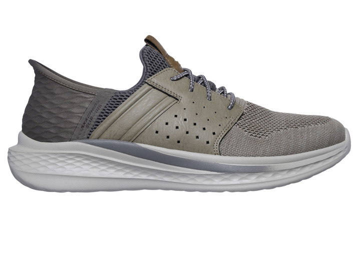 Slipper & Schnürschuhe - SKECHERS Slipper mit geformter Slip-Ins Fersenplatte, in Größe 040 bis 048, in Farbe TAUPE-GRAU Ansicht 5