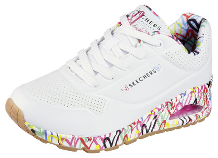 SKECHERS Schnür-Sneaker teilweise mit bunten Herzen bedruckt