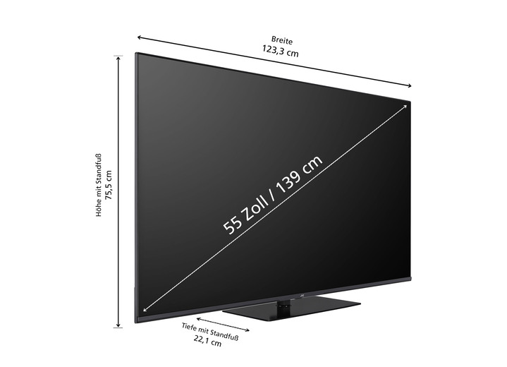 Fernseher - JVC LT-VGQ8255 4K-Ultra-HD QLED-Fernseher, in Farbe SCHWARZ Ansicht 4