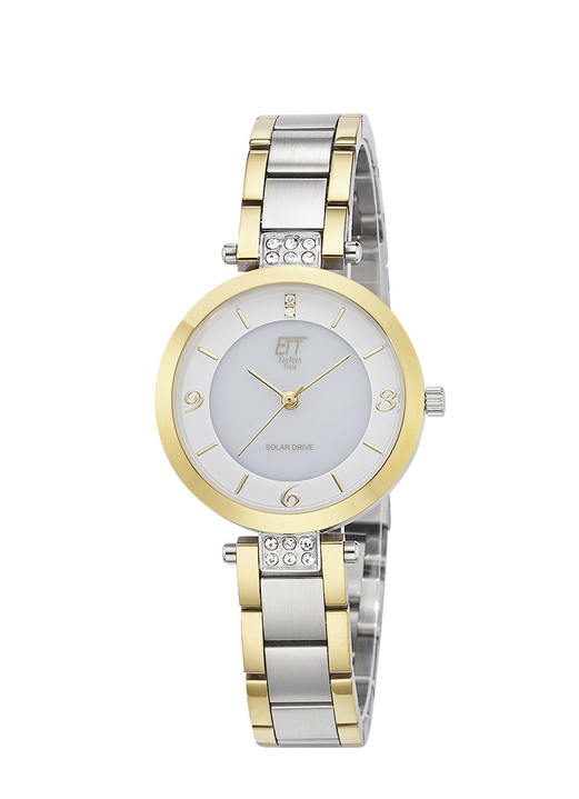 Quartzuhren - ETT-Solar-Damenuhr mit Edelstahlbandgehäuse, in Farbe  Ansicht 2