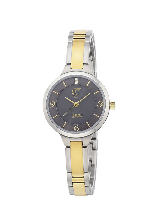 Quartzuhren - ETT-Solar-Damenuhr mit Titanbandgehäuse, in Farbe  Ansicht 2