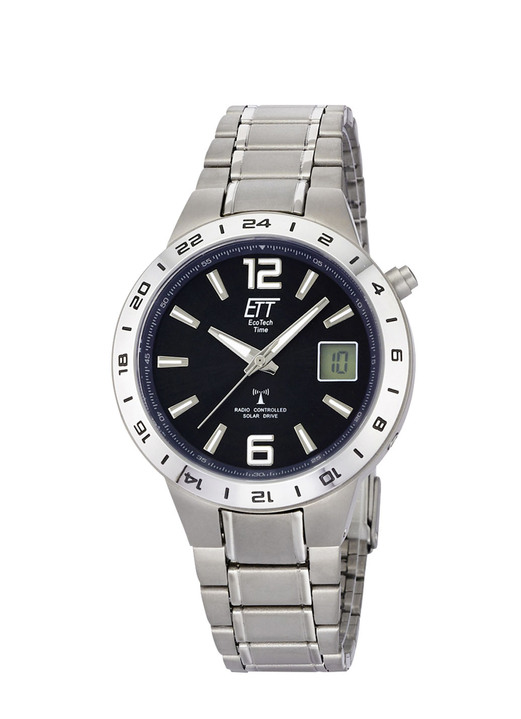 - ETT-Funk-Solar-Herrenuhr mit Titanbandgehäuse, in Farbe  Ansicht 2