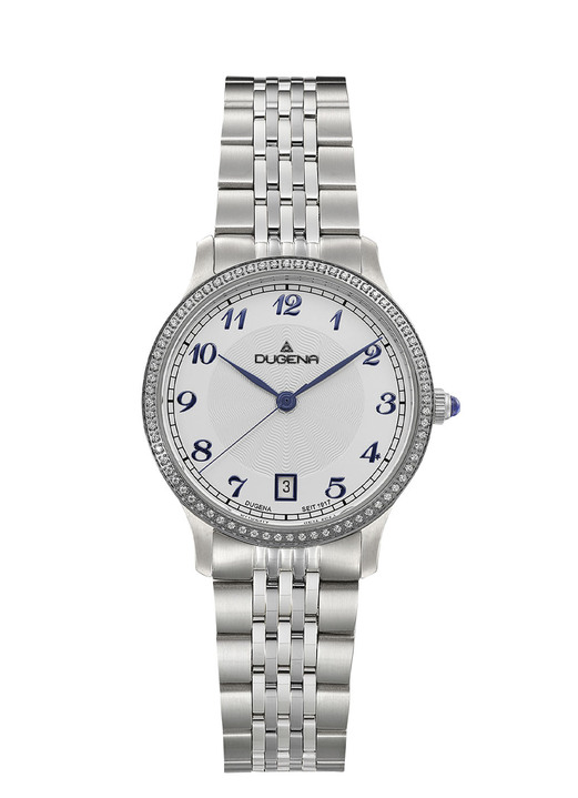 Quartzuhren - Dugena-Quartz-Damenuhr mit Edelstahlbandgehäuse Ansicht 2 Quartzuhren - Dugena-Quartz-Damenuhr mit Edelstahlbandgehäuse, in Farbe  Ansicht 2