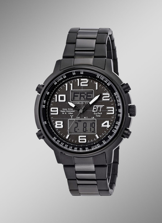 Funkuhren/Solaruhren - Funk-Solar-Herrenuhr, in Farbe , in Ausführung Mit Edelstahlband Ansicht 1
