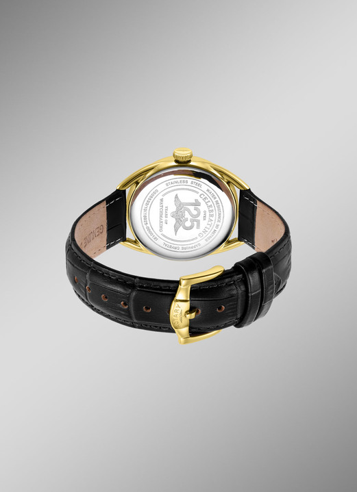 Quartzuhren - Rotary Quartz-Herrenuhr mit Lederband, in Farbe  Ansicht 3