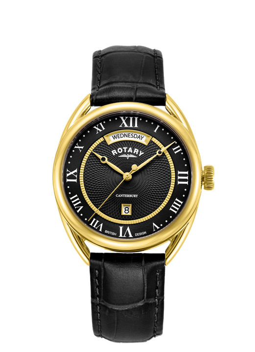 Quartzuhren - Rotary Quartz-Herrenuhr mit Lederband, in Farbe  Ansicht 4