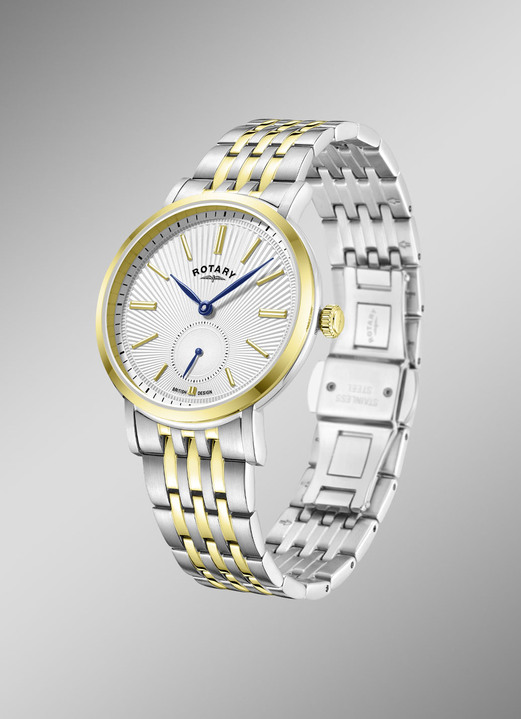 Rotary - Rotary Quartz-Herrenuhr mit Edelstahlbandgehäuse, in Farbe  Ansicht 2
