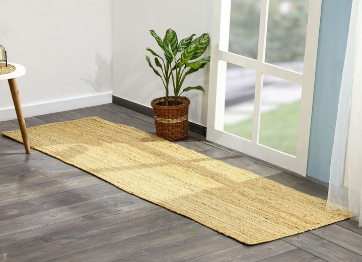 Modern - Teppiche und Brücken aus Jute, in Größe 160 (Galerie 80x150 cm) bis 170 (Galerie 80x400 cm), in Farbe NATUR Ansicht 3