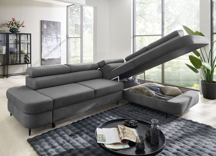 Polsterecken - Komfortable Polsterecke mit Funktion und Bettkasten, in Farbe BEIGE Ansicht 12