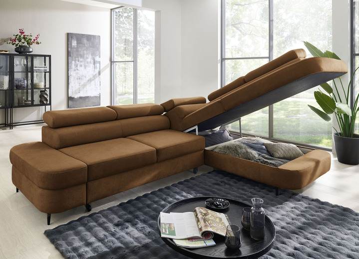 Polsterecken - Komfortable Polsterecke mit Funktion und Bettkasten, in Farbe BEIGE Ansicht 6