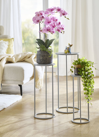 Blumensäule, 3er-Set, mit pulverbeschichtetem Stahlrohrgestell