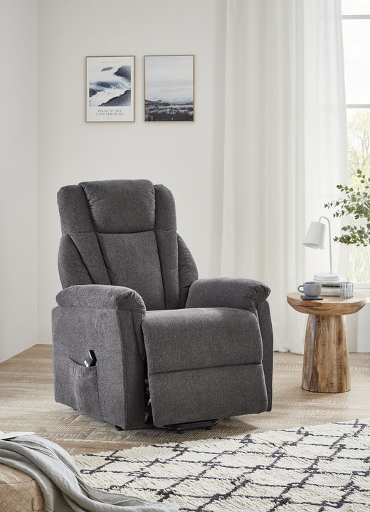TV-Sessel / Relax-Sessel - Gemütlicher TV-Sessel mit Motor und Aufstehhilfe, in Farbe GRAU Ansicht 1