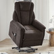 TV-Sessel / Relax-Sessel - Gemütlicher TV-Sessel mit Motor und Aufstehhilfe, in Farbe CREME – Farbe BRAUN – Ansicht 2