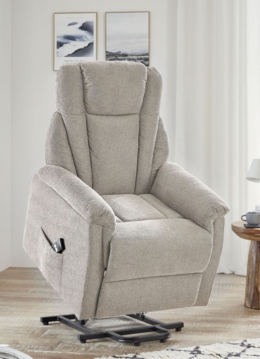 TV-Sessel / Relax-Sessel - Gemütlicher TV-Sessel mit Motor und Aufstehhilfe, in Farbe CREME Ansicht 2