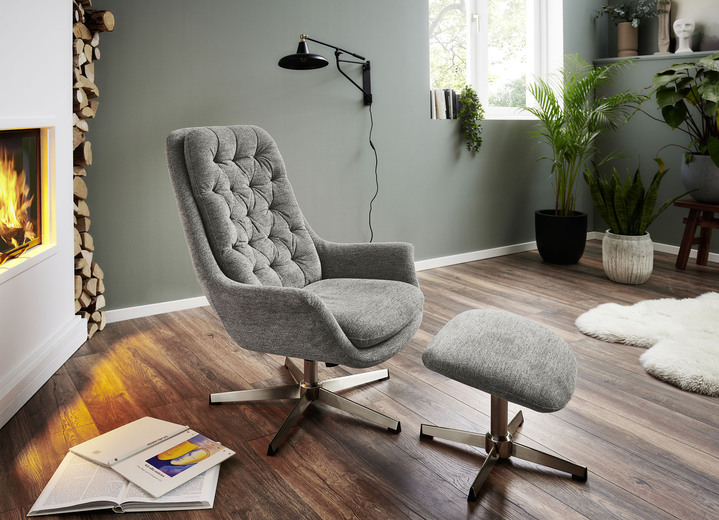 TV-Sessel / Relax-Sessel - Bequemer Relax-Sessel mit Hocker, in Farbe BEIGE Ansicht 4