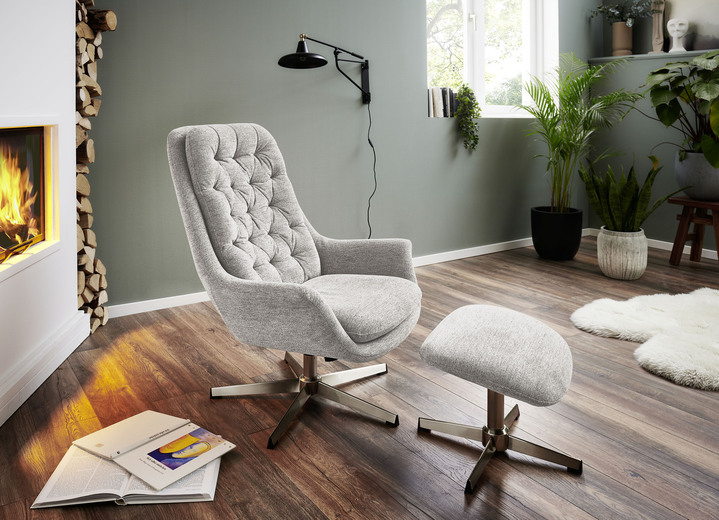 TV-Sessel / Relax-Sessel - Bequemer Relax-Sessel mit Hocker, in Farbe BEIGE Ansicht 3