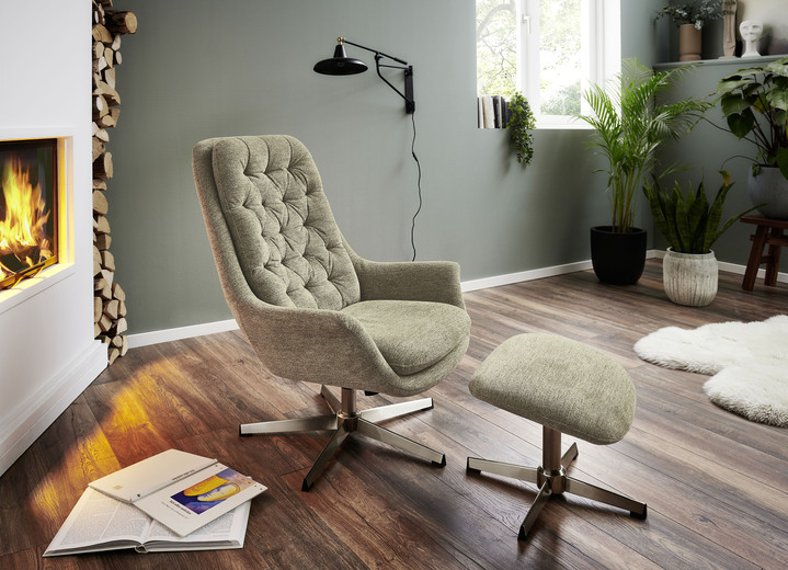TV-Sessel / Relax-Sessel - Bequemer Relax-Sessel mit Hocker, in Farbe BEIGE Ansicht 5