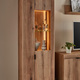 Vitrinen - Vitrine, 2-türig, mit LED-Beleuchtung und Softclose, in Farbe EICHE, in Ausführung Glas-/Holztür links – Farbe EICHE – Ansicht 1