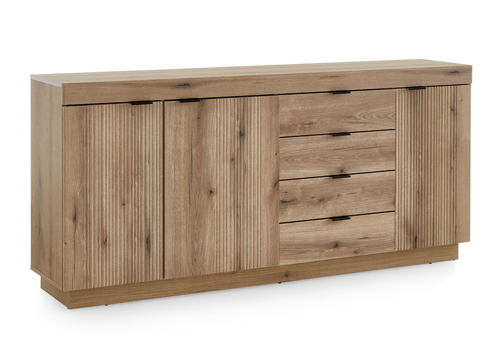 Kommoden - Kommodenserie, 3-türig, mit Schublade, in Farbe EICHE, in Ausführung 3-türig, 1 Schublade Ansicht 2