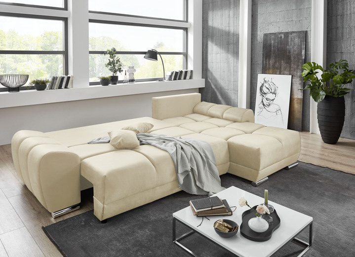 Polsterecken - Polsterecke mit Bettfunktion und Bettkasten, in Farbe SCHWARZ Ansicht 4