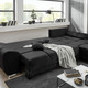 Polsterecken - Polsterecke mit Bettfunktion und Bettkasten, in Farbe SCHWARZ – Farbe SCHWARZ – Ansicht 2