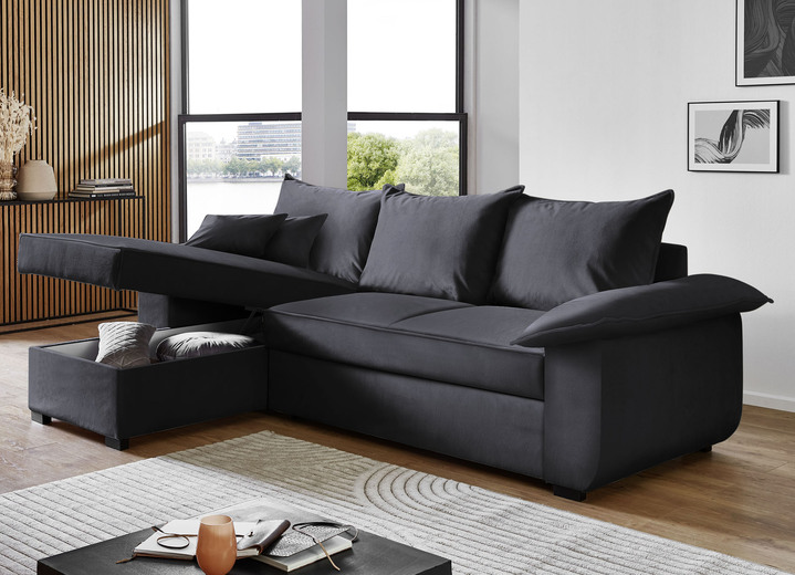 Polsterecken - Polsterecke mit Bettfunktion und Bettkasten, in Farbe CREME Ansicht 11