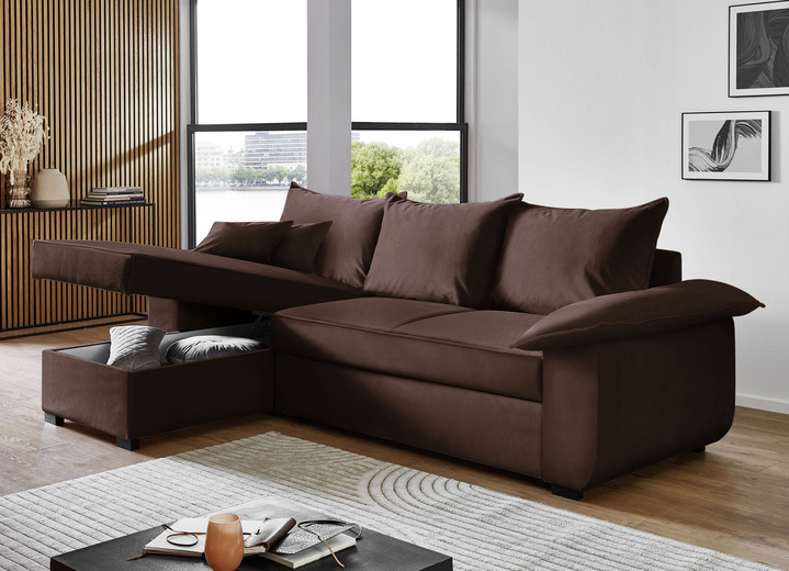 Polsterecken - Polsterecke mit Bettfunktion und Bettkasten, in Farbe CREME Ansicht 14