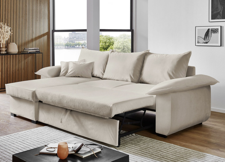Polsterecken - Polsterecke mit Bettfunktion und Bettkasten, in Farbe CREME Ansicht 9