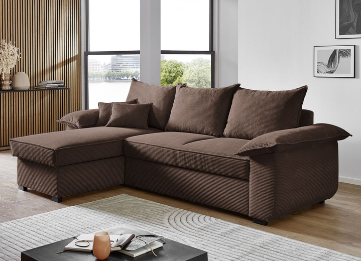 Polsterecken - Polsterecke mit Bettfunktion und Bettkasten, in Farbe CREME Ansicht 6