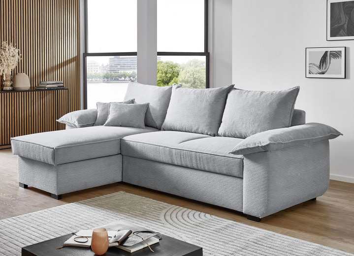 Polsterecken - Polsterecke mit Bettfunktion und Bettkasten, in Farbe CREME Ansicht 4
