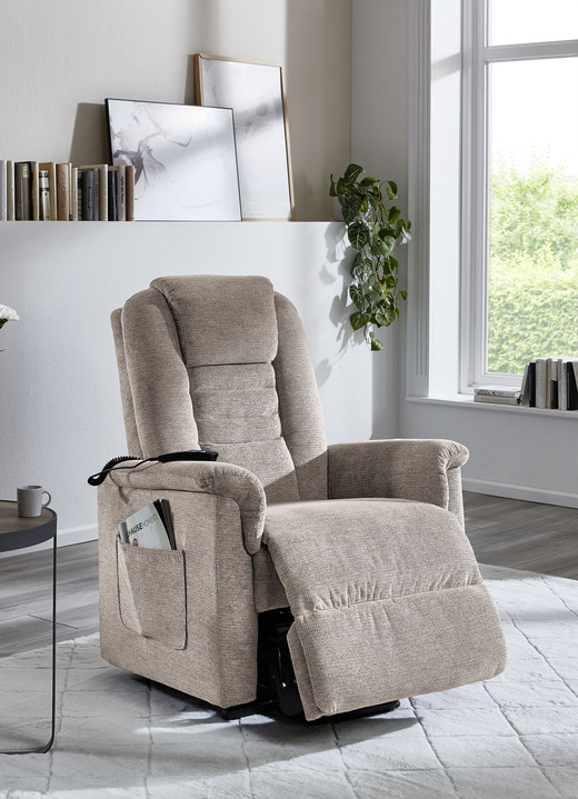 TV-Sessel / Relax-Sessel - TV-Sessel mit Motor und Aufstehhilfe, in Farbe TAUPE Ansicht 1