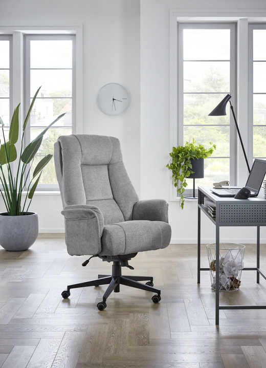 Chefsessel / Bürostuhl - Chefsessel mit XXL-Sitzfläche, in Farbe GRAU Ansicht 1