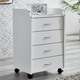 Büromöbel - Rollcontainer mit 4 Schubladen, in Farbe WEISS – Farbe WEISS – Ansicht 1