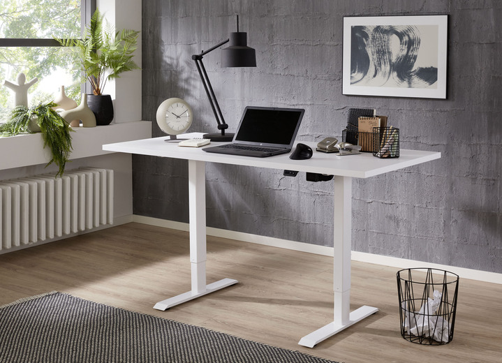 Büromöbel - Elektrisch höhenverstellbarer Schreibtisch, in Farbe ANTHRAZIT-ASTEICHE Ansicht 4