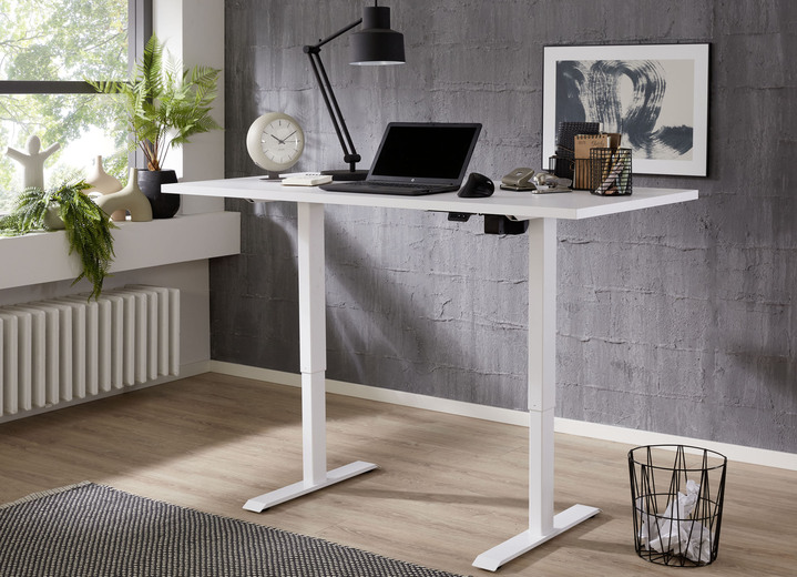 Büromöbel - Elektrisch höhenverstellbarer Schreibtisch, in Farbe ANTHRAZIT-ASTEICHE Ansicht 6