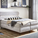 Boxspringbetten - Boxspringbett mit LED-Beleuchtung und Topper, in Farbe SAFRAN – Farbe GRAU – Ansicht 1
