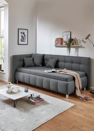 Studioliege mit Kissen und Bettkasten
