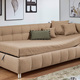 Schlafsofas - Studioliege mit Kissen und Bettkasten, in Farbe BEIGE, in Ausführung Kopfteil links, mit Federkern-Festpolsterung – Farbe BEIGE – Ansicht 7
