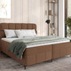 Boxspringbetten - Boxspringbett mit Bettkasten und Topper, in Farbe CREME – Farbe BRAUN – Ansicht 2