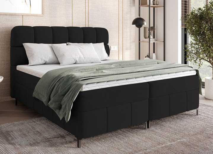 Boxspringbetten - Boxspringbett mit Bettkasten und Topper, in Farbe CREME Ansicht 12