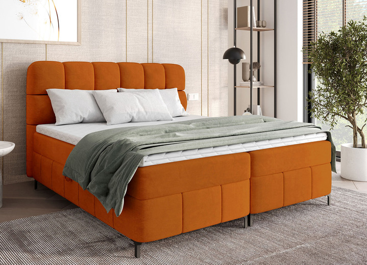 Boxspringbetten - Boxspringbett mit Bettkasten und Topper, in Farbe CREME Ansicht 11