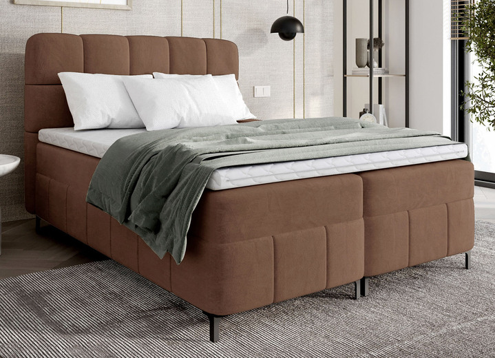 Boxspringbetten - Boxspringbett mit Bettkasten und Topper, in Farbe CREME Ansicht 7