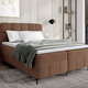 Boxspringbetten - Boxspringbett mit Bettkasten und Topper, in Farbe CREME – Farbe BRAUN – Ansicht 1