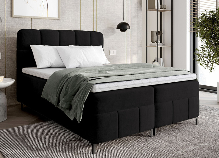 Boxspringbetten - Boxspringbett mit Bettkasten und Topper, in Farbe CREME Ansicht 9