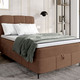 Boxspringbetten - Boxspringbett mit Bettkasten und Topper, in Farbe CREME – Farbe BRAUN – Ansicht 3