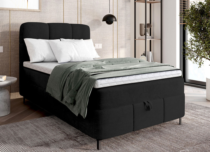 Boxspringbetten - Boxspringbett mit Bettkasten und Topper, in Farbe CREME Ansicht 5