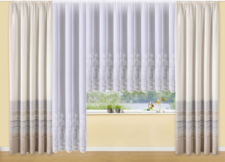 Plauener Stickerei - Hochwertiger Blumenfensterstore Blumenfenster-Store Ansicht 3 Plauener Stickerei - Hochwertiger Blumenfensterstore Blumenfenster-Store, in Größe 140 (125x300 cm) bis 181 (175x600 cm), in Farbe WEISS Ansicht 3