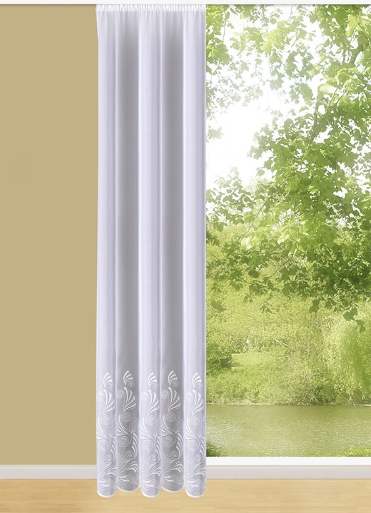 Plauener Stickerei - Hochwertiger Langstore, in Größe 236 (225x300 cm) bis 298 (245x600 cm), in Farbe WEISS Ansicht 1