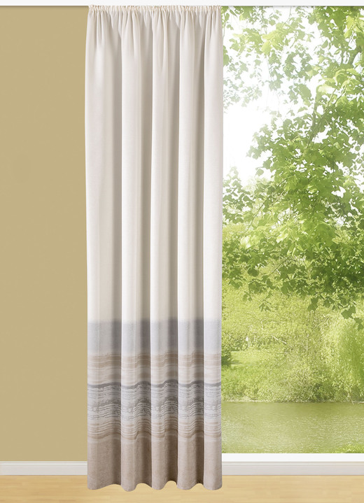 Klassisch - Tolle Übergardine mit geradem Abschluss, in Größe 340 (125x 60 cm) bis 456 (245x130 cm), in Farbe NATUR Ansicht 1